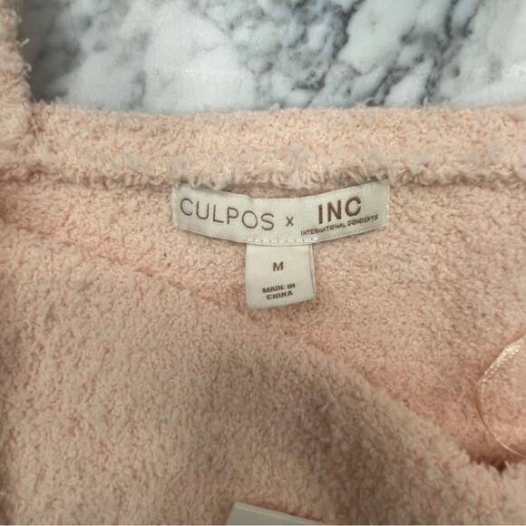 INC International Concepts x CULPOS Concepts Fuzzy Cropped Knit Tank Top Blush M - Picture 5 of 8